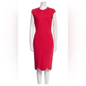 Alexander McQueen Vibrant Red Midi Dress XL NWT